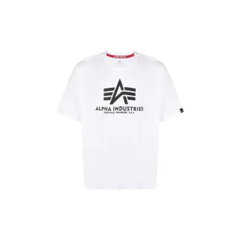 Alpha Industries SS22 Crew Neck Fitted Straight Short Sleeved T Shirt Men's White