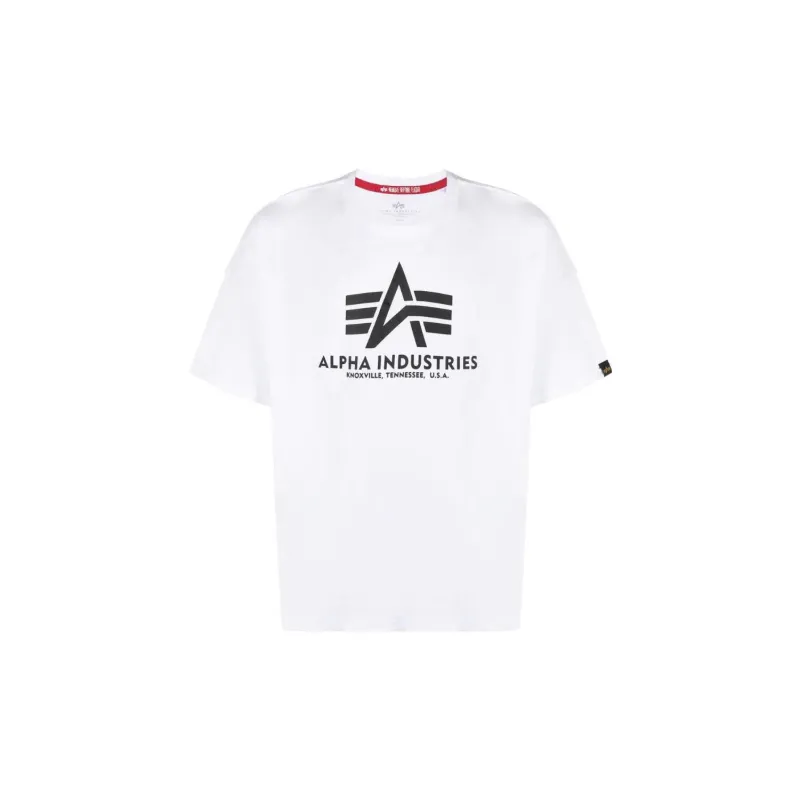 Alpha Industries SS22 Crew Neck Fitted Straight Short Sleeved T Shirt Men's White-0