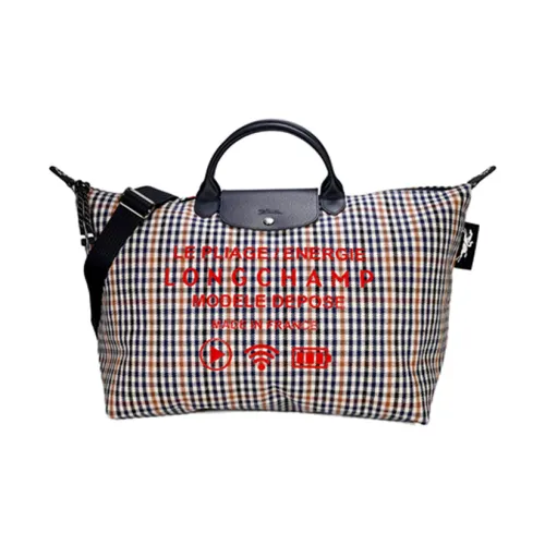 Gelato Le Pliage Nylon Travel Bag, One Shoulder Handbag Medium Size Women's Black/White/Red