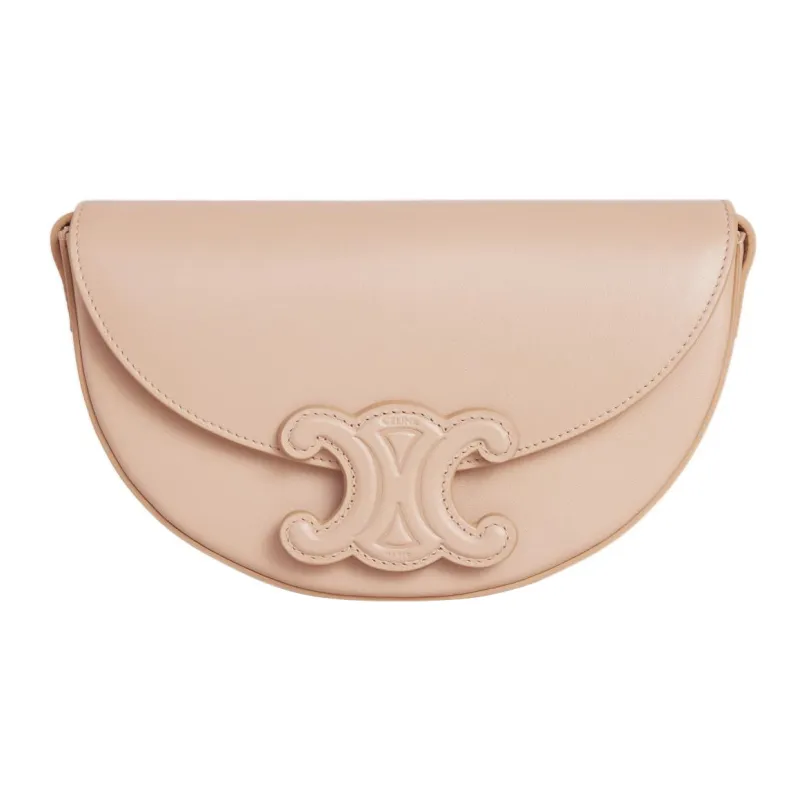 CELINE TriompheBesace Smooth Cow Leather Messenger Bag Crossbody Bag Shoulder Bag Women's Nude-0