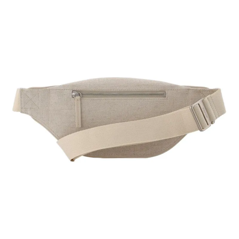 Jacquemus Textile Suede Trim One Shoulder Crossbody Fanny Pack Men's Beige-2
