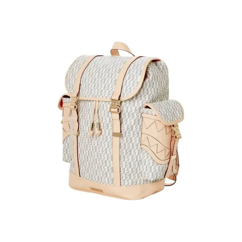 SPRAYGROUND Fabric With Leather Backpack Regular Unisex Cream-3