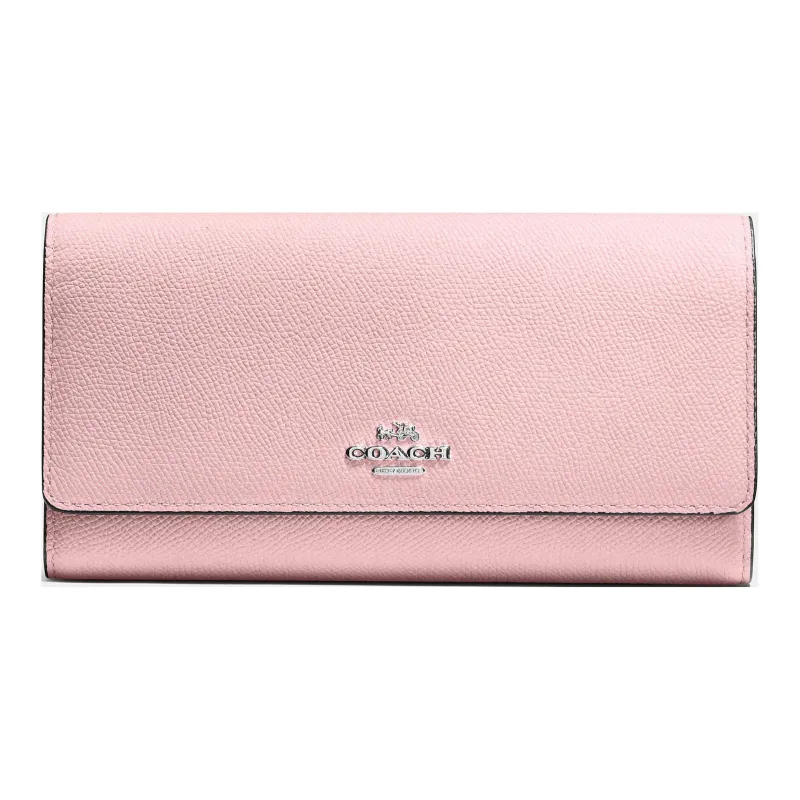 COACH Trifold Wallet Leather Wallet Women's Petal Pink-0