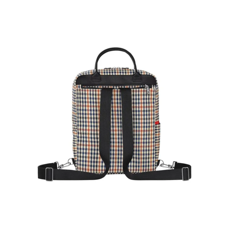 LONGCHAMP Le Pliage Cotton Canvas With Leather Trim Backpack Men's Marine Blue & Brown-2