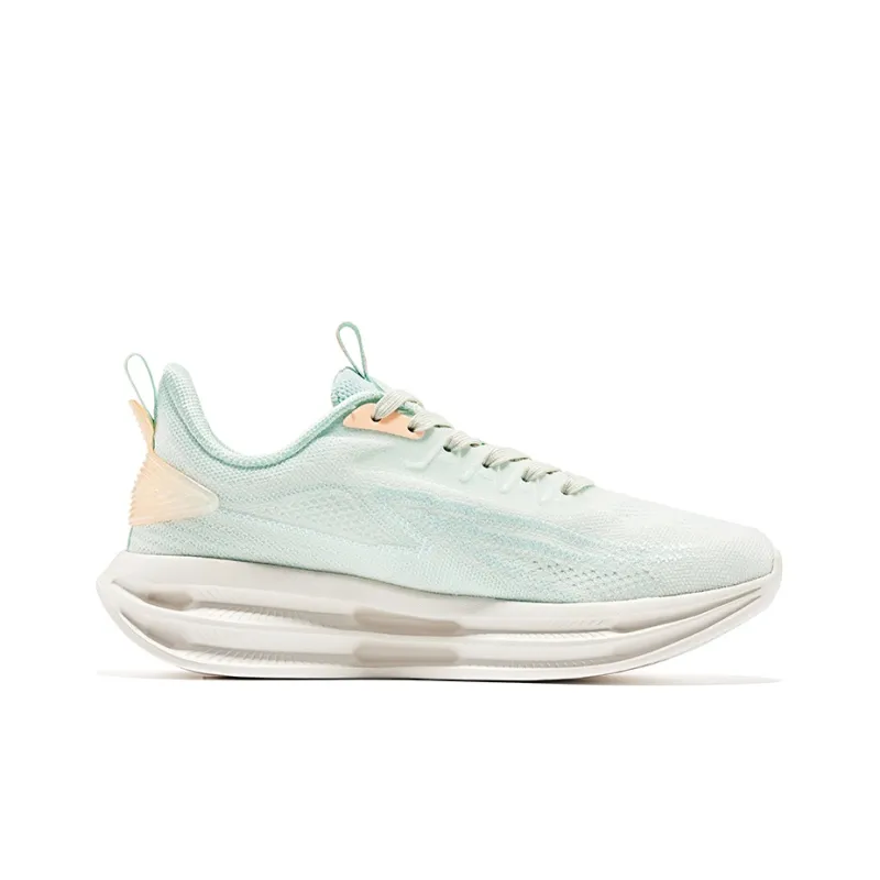 Erke Rebound Cushioning Low Top Running Shoes Women's Light Cool Green Space Nude-1