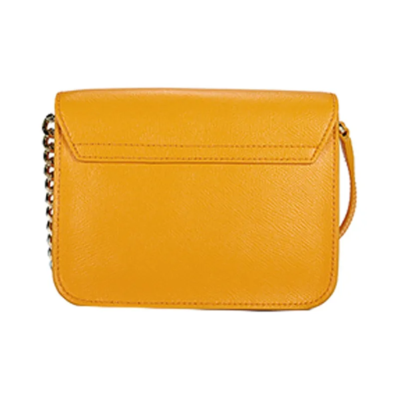 Furla Metropolis Collection Cow Leather Shoulder Bag Crossbody Bag Medium Size Women's Yellow-2