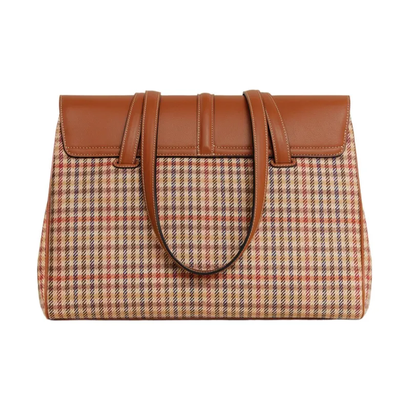 CELINE 16 Fabric Cow Leather Patchwork Binding One Shoulder Handbags Medium Size Women's Multicolor-1