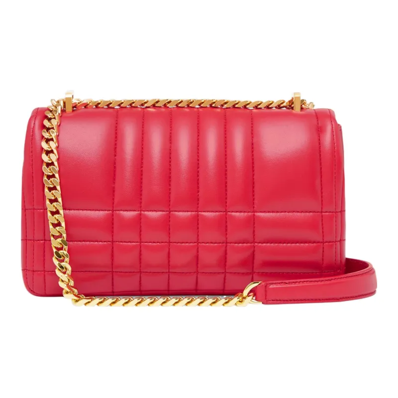 Burberry Lola Lola Bag Lambskin Shoulder Bag Crossbody Bag Small Size Women's Red-1