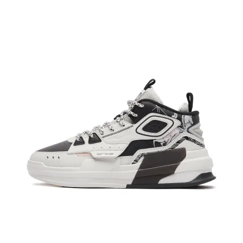 Erke Banquet Mid Top Skateboard Shoes Women's Gray Black