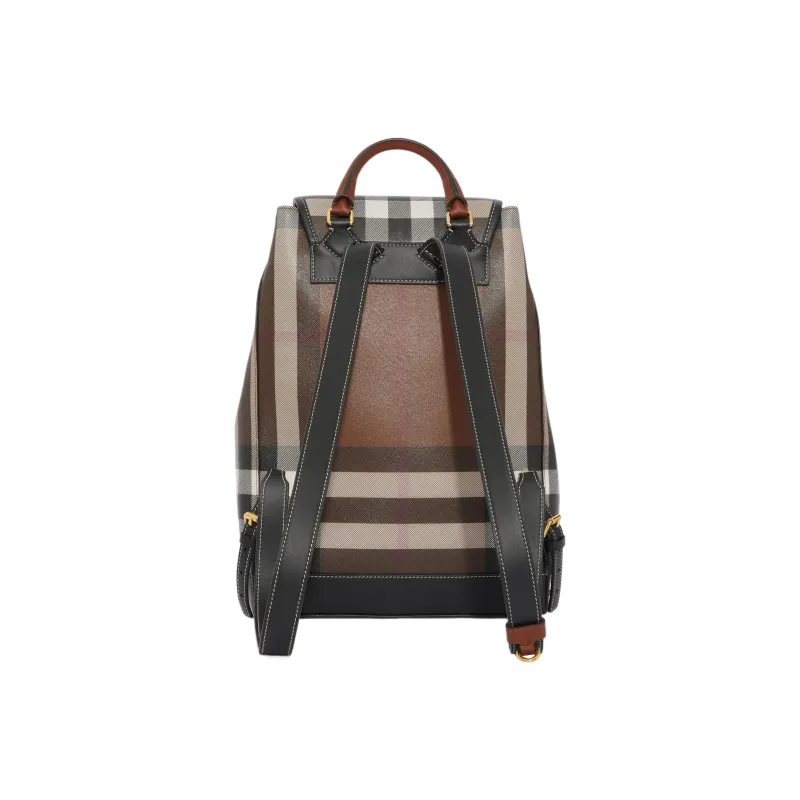 Burberry Cotton With Small Leather Trim Backpack Regular Women's Dark Maple Woody Brown-2