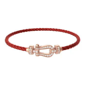 FRED Force 10 Collection 18K Rose Gold Diamond Bracelets Women's Red