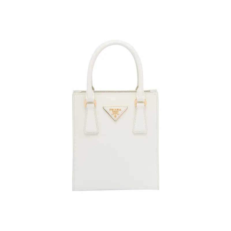 PRADA Saffiano Leather Shoulder Bag, Crossbody Bag, Handbag Women's White-1