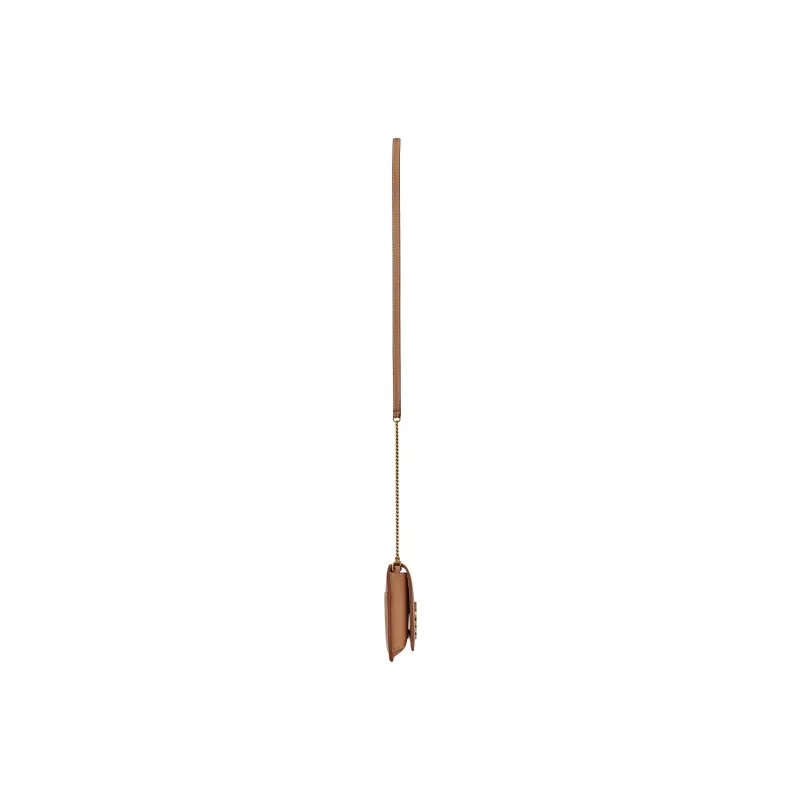 SAINT LAURENT CASSANDRE Calfskin Handheld One Shoulder Crossbody Cell Phone Pouch Women's Gold Brown-4
