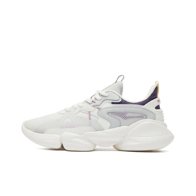 Erke Casual Shoes Women's Low Top Ivory White/Pencil Gray-0