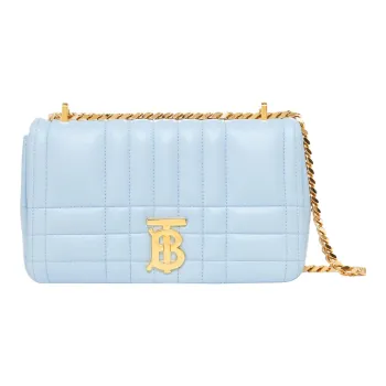 Burberry Quilted Leather Lola Bag Small Pale Blue