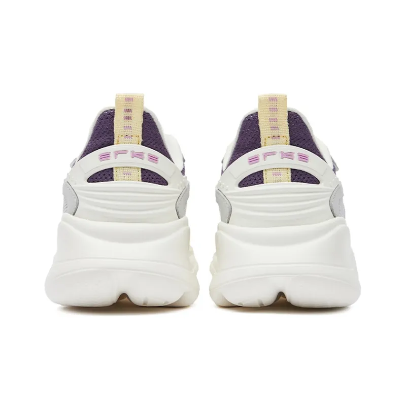 Erke Casual Shoes Women's Low Top Ivory White/Pencil Gray-3