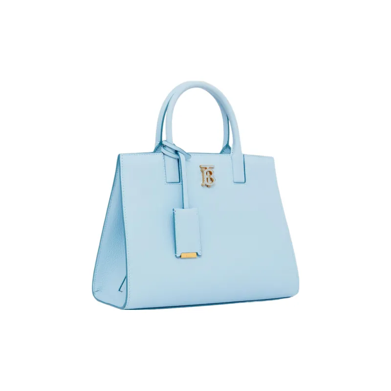 Burberry Frances Cow Leather Tote Bag Shopping Bag Shoulder Bag Crossbody Bag Handbag Mini Women's Light Blue-3