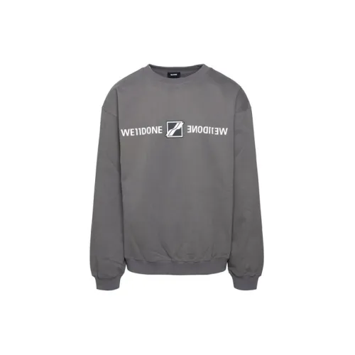 WE11DONE Sweatshirts Unisex Charcoal Gray Color