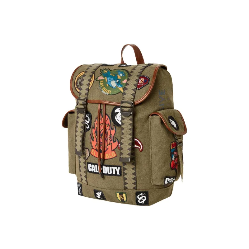 SPRAYGROUND × Call Of Duty Collaboration Fabric Backpack Regular Unisex Green-3