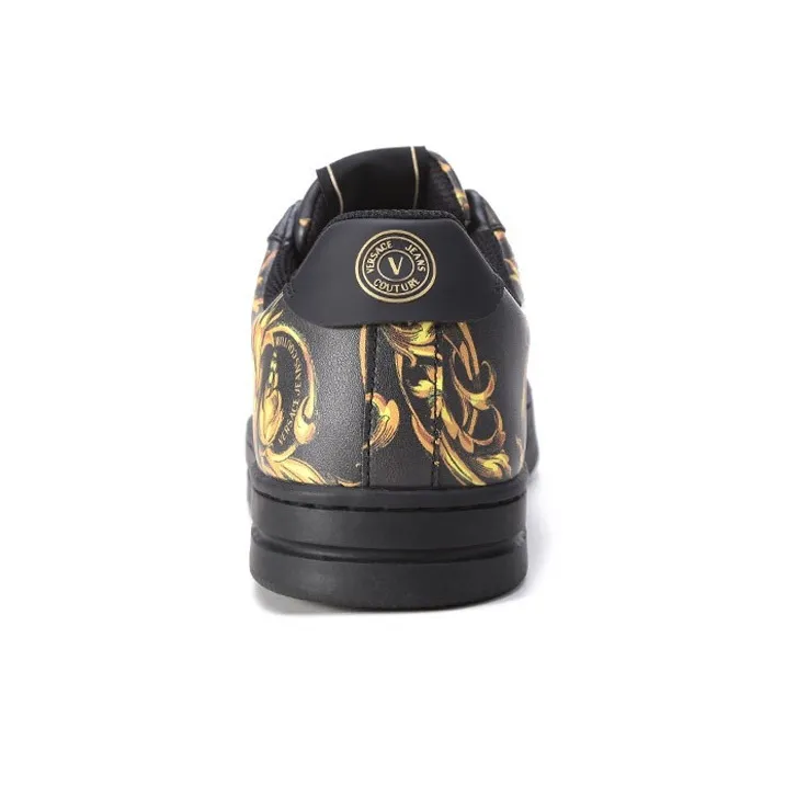 VERSACE JEANS Versace Low Top Stylish Skateboarding Shoes Black Yellow-3