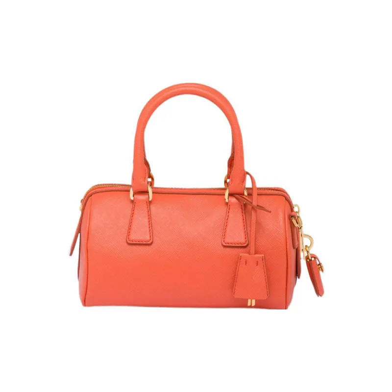 PRADA Saffiano Leather Shoulder Bag Crossbody Bag Handbag Women's Orange-2