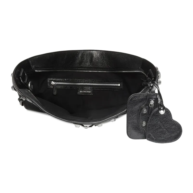 Balenciaga Le Cagole Sheepskin High Heels Style Crossbody Handbag Women's Black-4