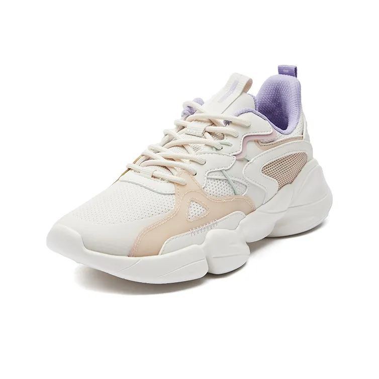 Erke Casual Shoes Women's Low Top Unbleached Original Color/Light Cool Green-2