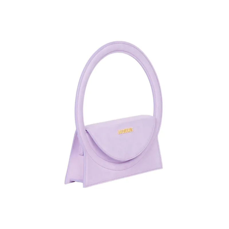 Jacquemus Le Sac Rond Smooth Calf Leather Handbag Shoulder Bag Women's Purple-3