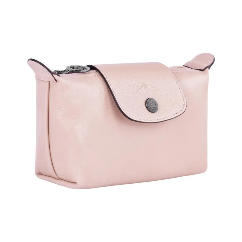 LONGCHAMP Le Pliage Cuir Sheepskin Dumpling Bag Clutches Women's Light Pink-2