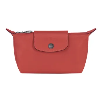LONGCHAMP Le Pliage Cuir Sheepskin Dumpling Bag Clutches Women's Red Terracotta