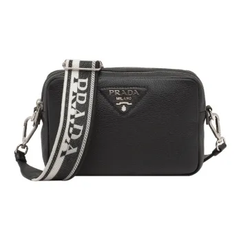 PRADA Leather Camera Bag Shoulder Bag Crossbody Bag Women's Black