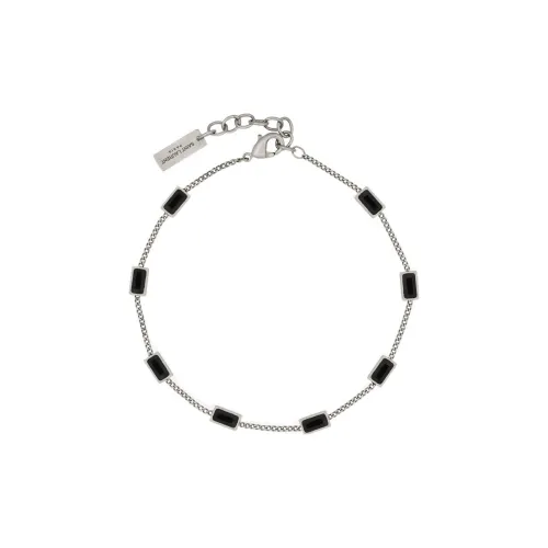 SAINT LAURENT Bracelets Men Silver/Black