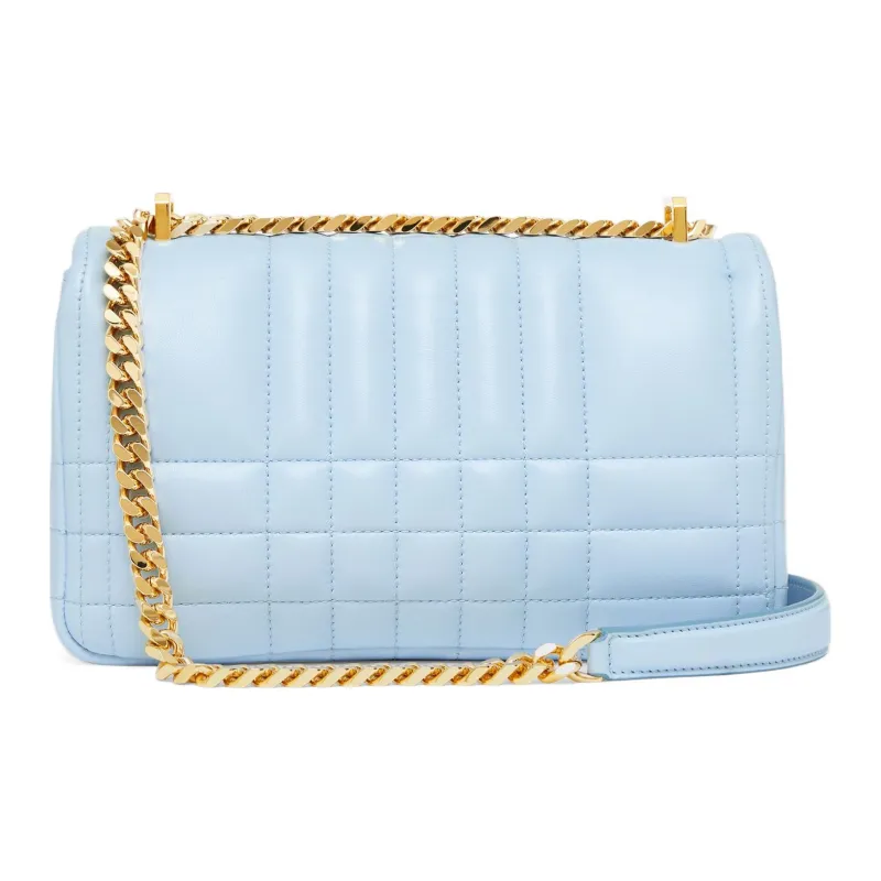 Burberry Quilted Leather Lola Bag Small Pale Blue-1
