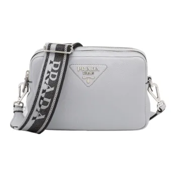 PRADA Leather Camera Bag Shoulder Bag Crossbody Bag Women's Blue