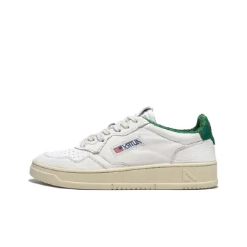 AUTRY Medalist Low Leather And Suede 'White Green And Embroidered Logo' Women's