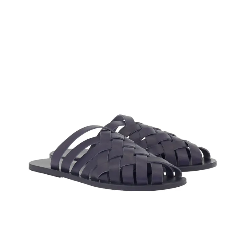 ANCIENT GREEK SANDALS Wrap-toe Slippers Men's Dark Blue-2