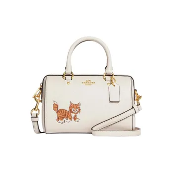 COACH Rowan Leather One Shoulder Handbag Crossbody Bag Mini Women's Chalk White