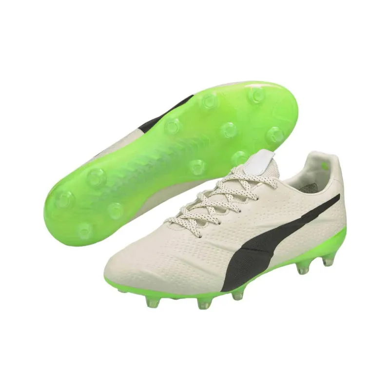 PUMA King Platinum 21 Vegan Fg Ag 'Ivory Glow Green Glare'-2