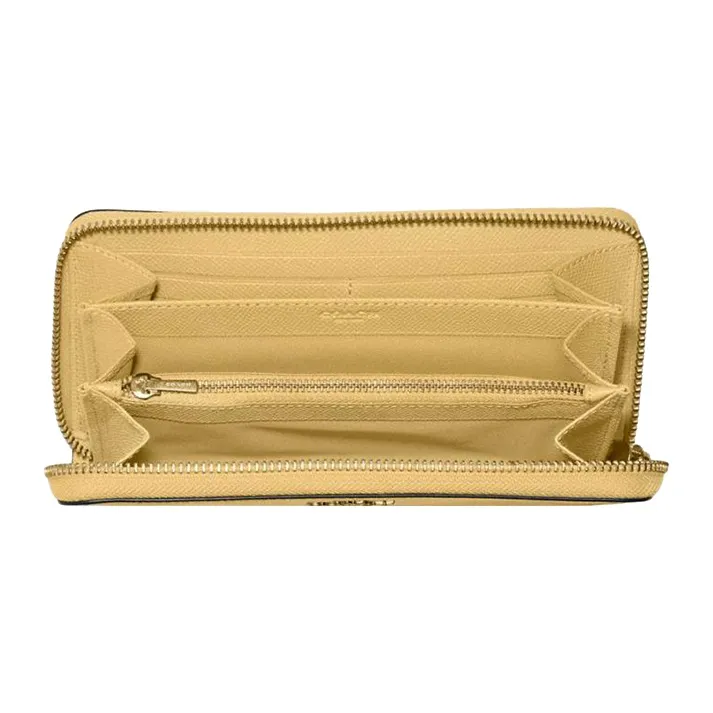 COACH Accordion Zip Cross-Stitch Leather Card Holder Wallet Women's Nude-1