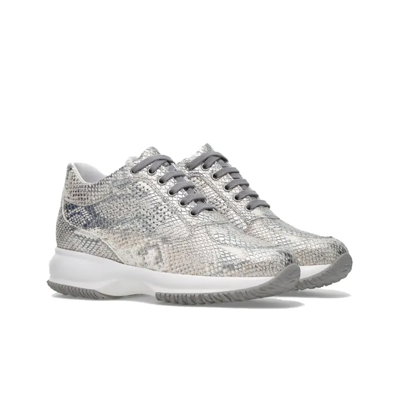 HOGAN Interactive Sports Casual Shoes Women's Silver Gray-1