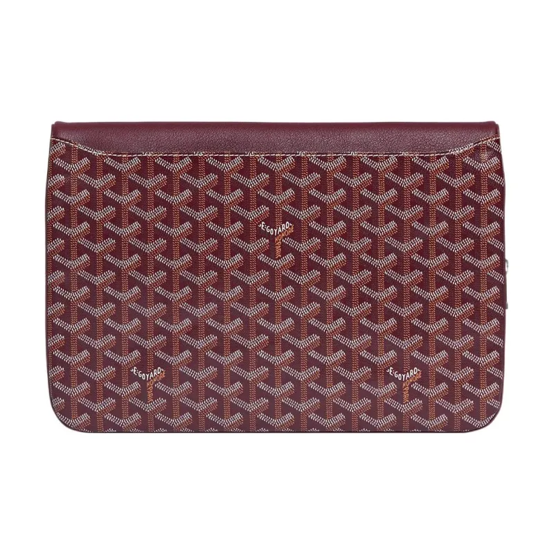 GOYARD Sainte-Marie Canvas With Calfskin Clutch Large Size Unisex Burgundy-1