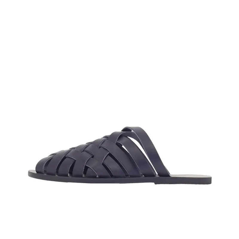 ANCIENT GREEK SANDALS Wrap-toe Slippers Men's Dark Blue-0