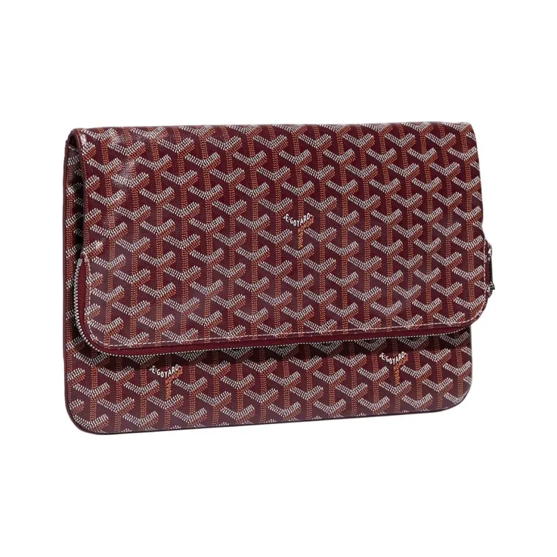 GOYARD Sainte-Marie Canvas With Calfskin Clutch Large Size Unisex Burgundy-2