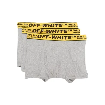 OFF WHITE Classic Industrial Tripack Boxers Melange Grey