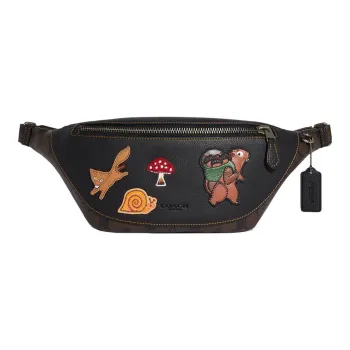 COACH Warren Cow Leather Shoulder Bag Crossbody Bag Fanny Pack Large Size Unisex Mahogany