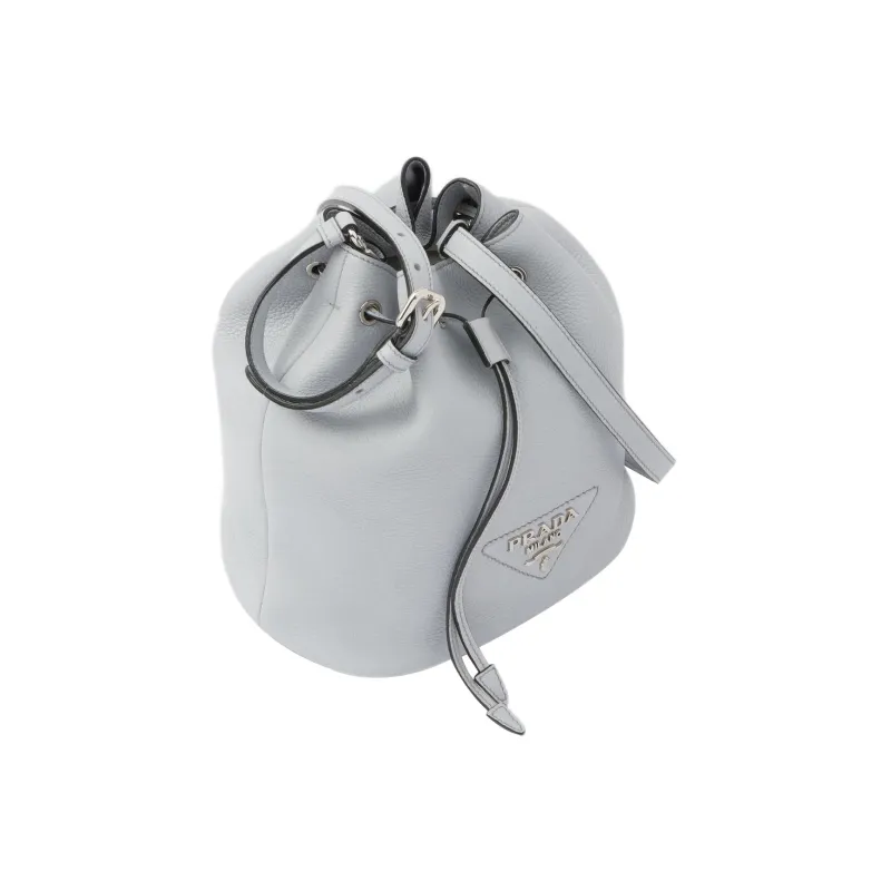 PRADA Leather Bucket Shoulder Bag Crossbody Bag Regular Women's Blue-2