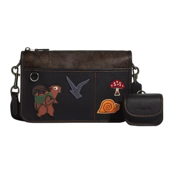 COACH Heritage Cow Leather Detail Combo Set Medium Size Men's Mahogany