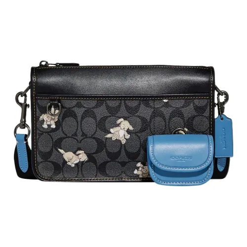 COACH Heritage Artificial Leather Combo Bag Shoulder Bag Crossbody Bag Medium Size Men's Charcoal Gray