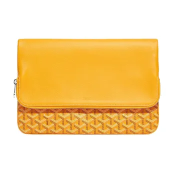 GOYARD Sainte-Marie Canvas With Calfskin Clutch Large Size Unisex Yellow