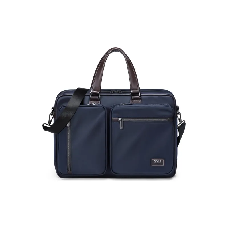 GOLF Artificial Leather Laptop Bag Commute Handbag Shoulder Bag Briefcase Large Size Men's Navy Blue/Black/Elegant Gray-1